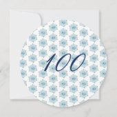 Invitation Blue Hydrangea 100e fête d'anniversaire surprise (Dos)