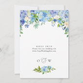 Invitation Blue Hydrangea Aquarelle Brunch floral et Bubbly (Dos)