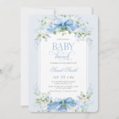 Invitation Blue Hydrangea Baby Brunch (Devant)