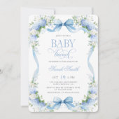 Invitation Blue Hydrangea Baby Brunch (Devant)