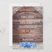 Invitation Blue Hydrangea Bébé's Breath Rustic Barn Mariage (Devant)