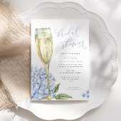 Invitation Blue Hydrangea Blooms Bridal Shower