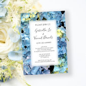 Invitation Blue Hydrangea Blossom Garden Mariage