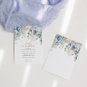 Invitation Blue Hydrangea & Blush Baby shower Rose