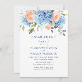Invitation Blue Hydrangea Blush Rose Roses PARTICIPANT (Devant)