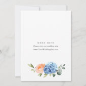 Invitation Blue Hydrangea Blush Roses rose PERLES & Prosecco (Dos)