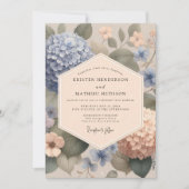 Invitation Blue Hydrangea Botanical Romance Wedding (Devant)