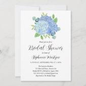 Invitation Blue Hydrangea Bouquet Fête des mariées botanique (Devant)