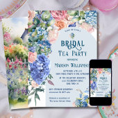 Invitation Blue Hydrangea Bride Tea Party