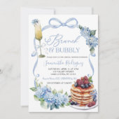 Invitation Blue Hydrangea Coquette Brunch et Bubbly Mariage (Devant)