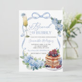Invitation Blue Hydrangea Coquette Brunch et Bubbly Mariage (Debout devant)