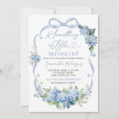 Invitation Blue Hydrangea Coquette Something Blue Bridal (Devant)