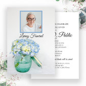 Invitation Blue Hydrangea dans Jar Living Funeral Party
