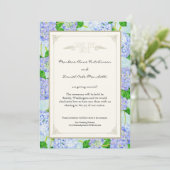 Invitation Blue Hydrangea dentelle Floral Formal Élégant Mari (Debout devant)