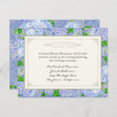 Invitation Blue Hydrangea dentelle Floral Formal Élégant Mari (Devant / Derrière)