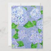 Invitation Blue Hydrangea dentelle Floral Formal Élégant Mari (Dos)