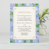 Invitation Blue Hydrangea dentelle Floral Formal Élégant Mari (Debout devant)