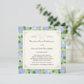 Invitation Blue Hydrangea dentelle Floral Formal Élégant Mari (Debout devant)
