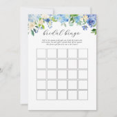 Invitation Blue Hydrangea Fête des mariées Bride Bingo Jeu (Devant)