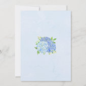 Invitation Blue Hydrangea Feuille Floral Aquarelle Mariage (Dos)