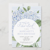 Invitation Blue Hydrangea Fleurs Cercle Frame Anniversaire (Devant)