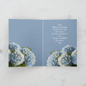 Invitation Blue Hydrangea Fleurs Mothers Day Message Card (Intérieur)