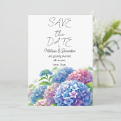 Invitation Blue Hydrangea Floral Aquarelle Mariage rustique (Debout devant)
