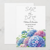 Invitation Blue Hydrangea Floral Aquarelle Mariage rustique (Devant / Derrière)