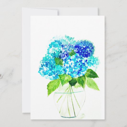 Invitation Blue Hydrangea Floral Aquarelle Mariage rustique (Dos)