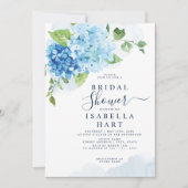 Invitation Blue Hydrangea Floral Boho Fête des mariées botani (Devant)