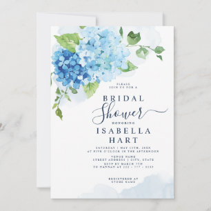 Invitation Blue Hydrangea Floral Boho Fête des mariées botani