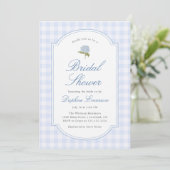 Invitation Blue Hydrangea Floral Bridal Shower (Debout devant)