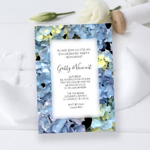 Invitation Blue Hydrangea Floral Engagement Party