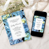 Invitation Blue Hydrangea Floral Engagement Party
