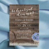 Invitation Blue Hydrangea Floral Jar Dîner de répétition rust