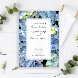 Invitation Blue Hydrangea Floral Mariage
