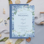 Invitation Blue Hydrangea Floral Mariage moderne