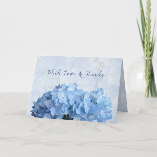 Invitation Blue Hydrangea Flowers Love and Thanks Card (Devant)