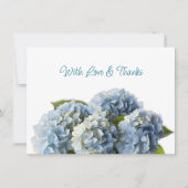Invitation Blue Hydrangea Flowers Love n Merci Message Card (Devant)