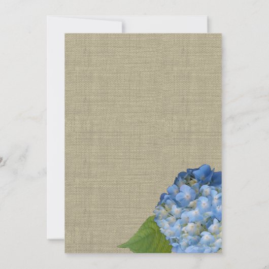 Invitation Blue Hydrangea Garden Party Anniversaire (Dos)