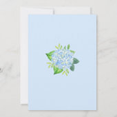 Invitation Blue Hydrangea Gold Bordure Mariage d'aquarelle (Dos)