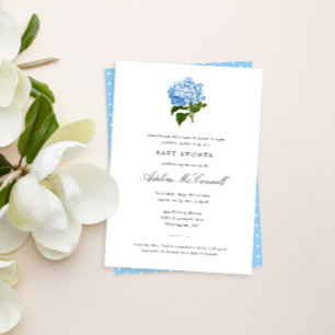 Invitation Blue Hydrangea Grandmillennial Baby shower