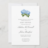 Invitation Blue Hydrangea Grandmillennial Double Baby shower (Devant)