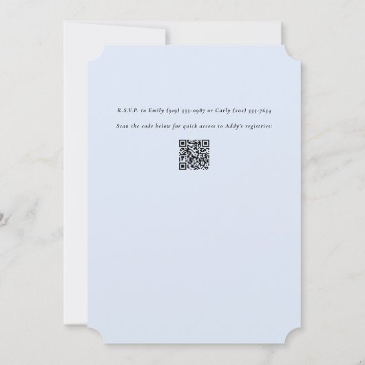 Invitation Blue Hydrangea Grandmillennial Fête des mariées (Dos)