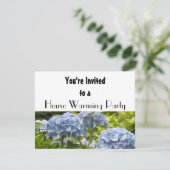 Invitation Blue Hydrangea House Fête de Réchauffement (Debout devant)