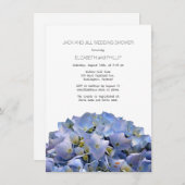 Invitation Blue Hydrangea Jack et Jill Wedding shower (Devant / Derrière)