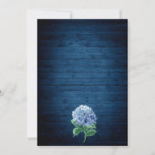 Invitation Blue Hydrangea Lanterne en bois (Dos)