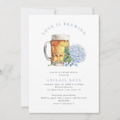 Invitation Blue Hydrangea Love est la brasserie Fête des mari (Devant)