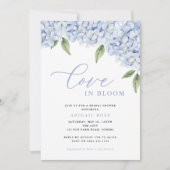 Invitation Blue Hydrangea Love in Bloom Fête des mariées (Devant)