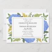 Invitation Blue Hydrangea Moderne Artiste Floral Mariage (Devant)